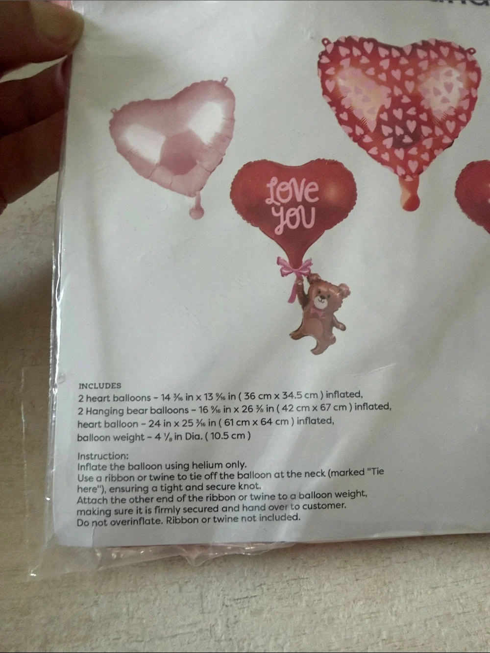 Love You Heart Balloon Set - Pink